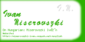 ivan miserovszki business card